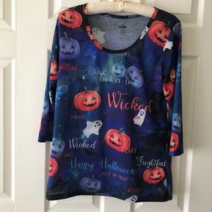 Halloween Pumpkin&Ghost Long Sleeve Shirt Size Med